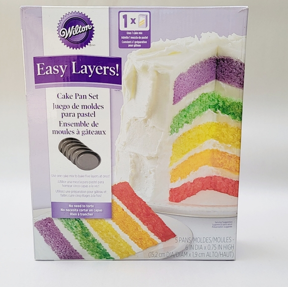 Wilton Other - Wilton Easy Layer Torte Five 6 Inch Pan Set In the Box Ombre or Rainbow Cake